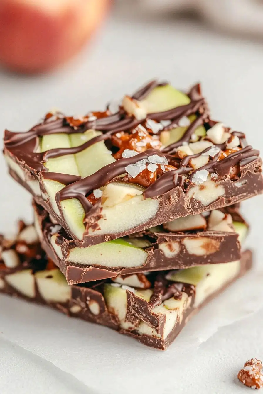 Healthy Dark Chocolate Apple Bark