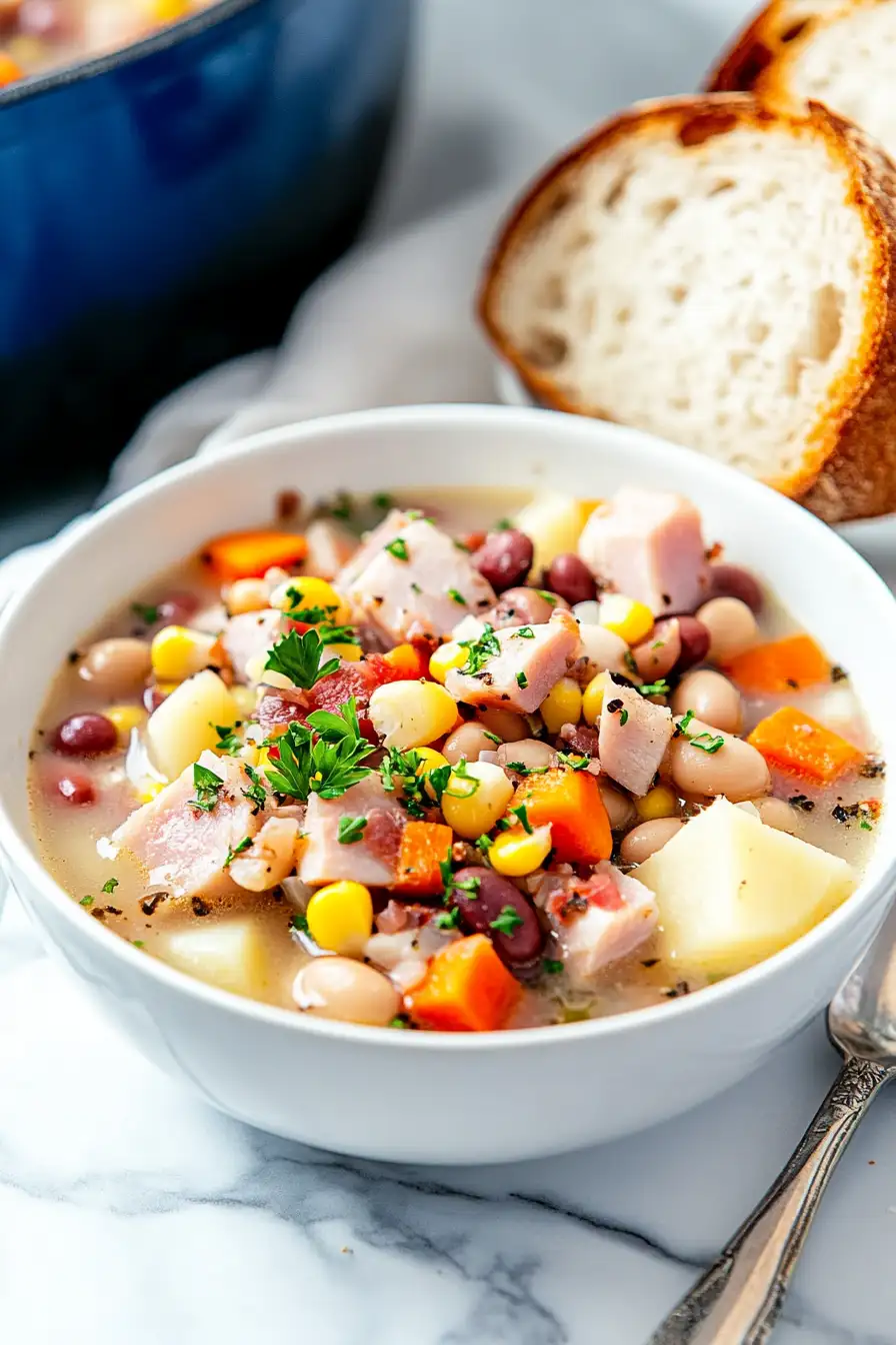 Savory Leftover Ham Bone Soup