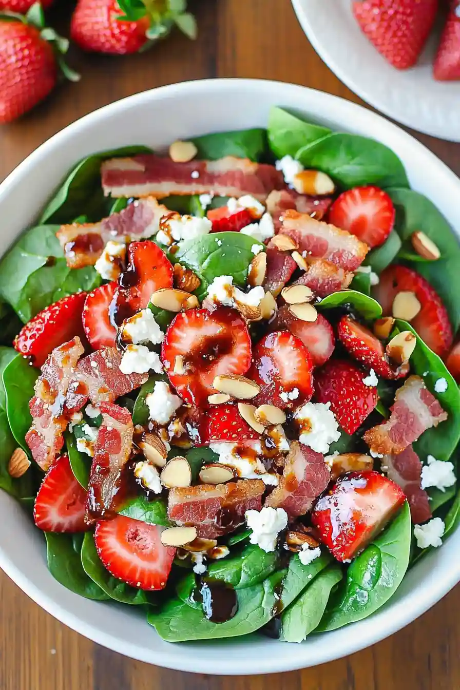 Flavorful Strawberry Spinach Salad with Bacon