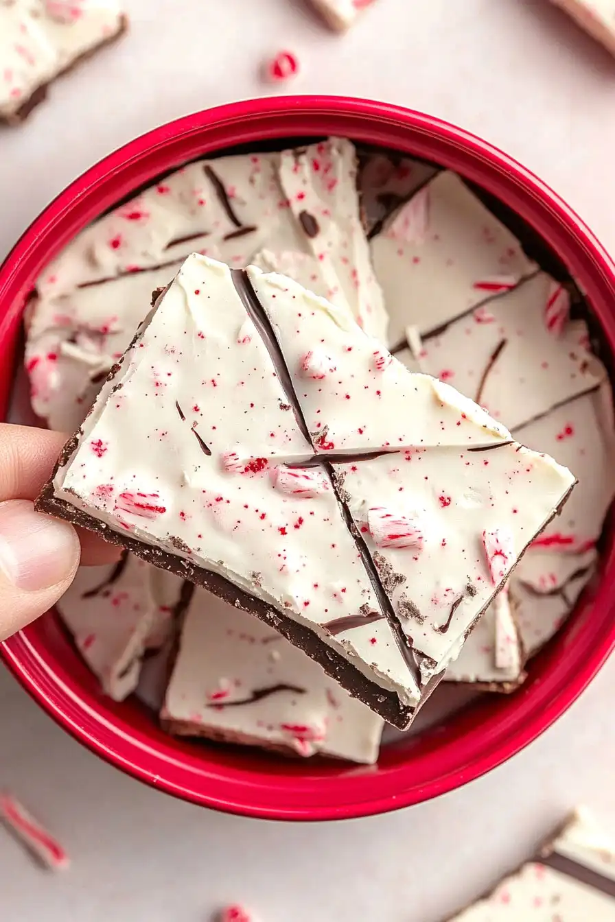 Easy White and Dark Chocolate Peppermint Bark