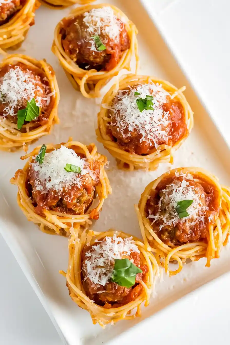Creative Spaghetti and Meatballs Muffins