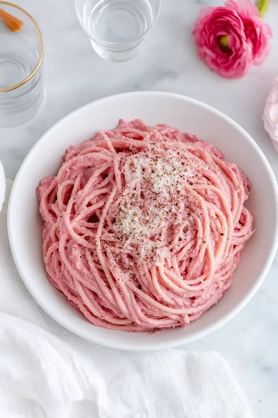 Healthy Vegan Pink Pasta