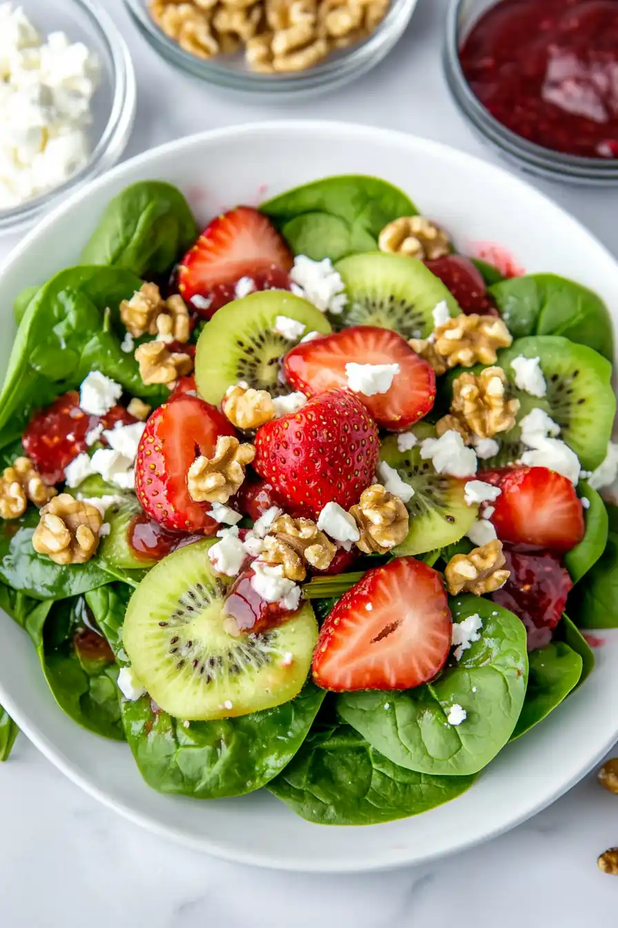 Fresh Strawberry Kiwi Spinach Salad