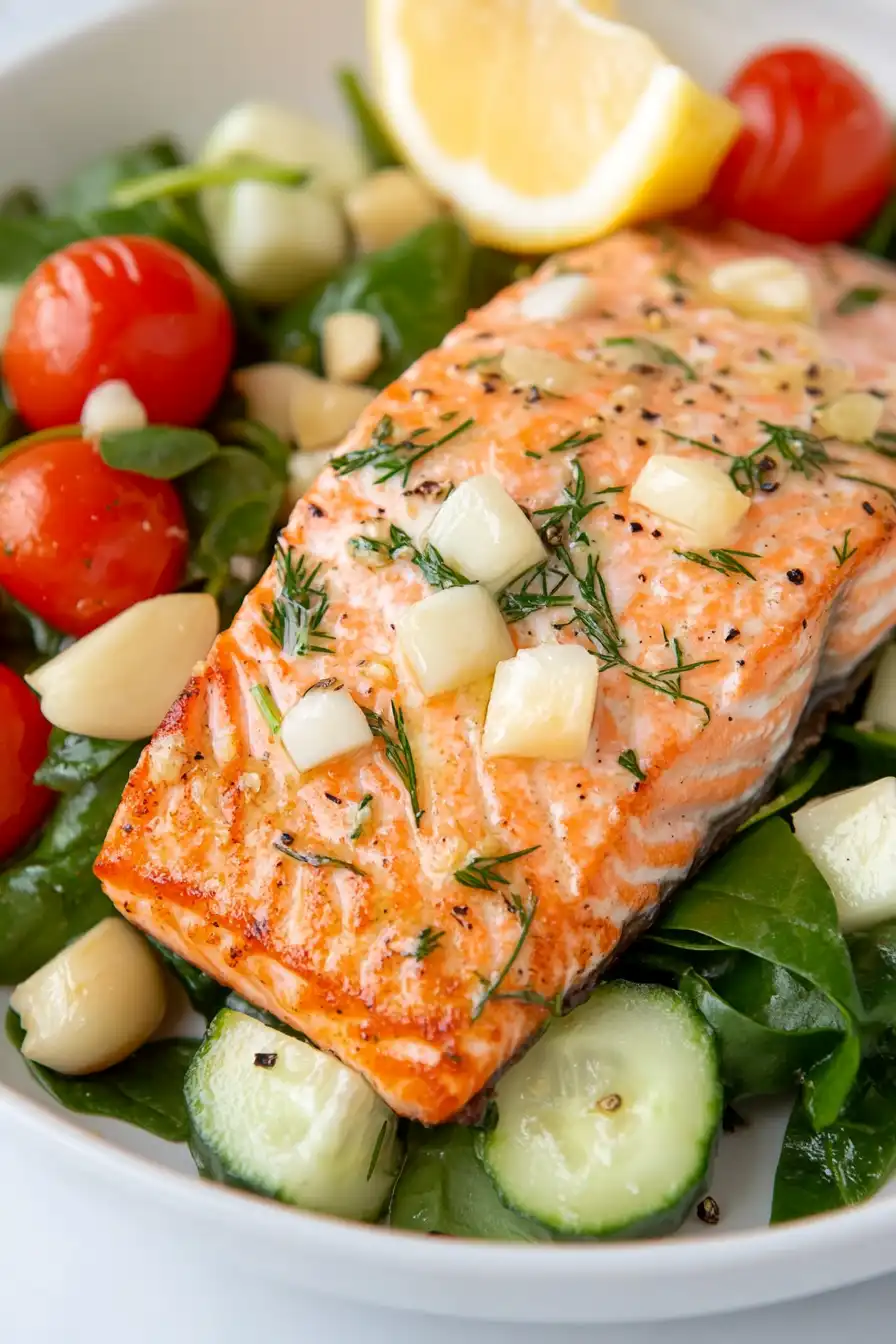 Healthy Grilled Salmon with Garlic Butter