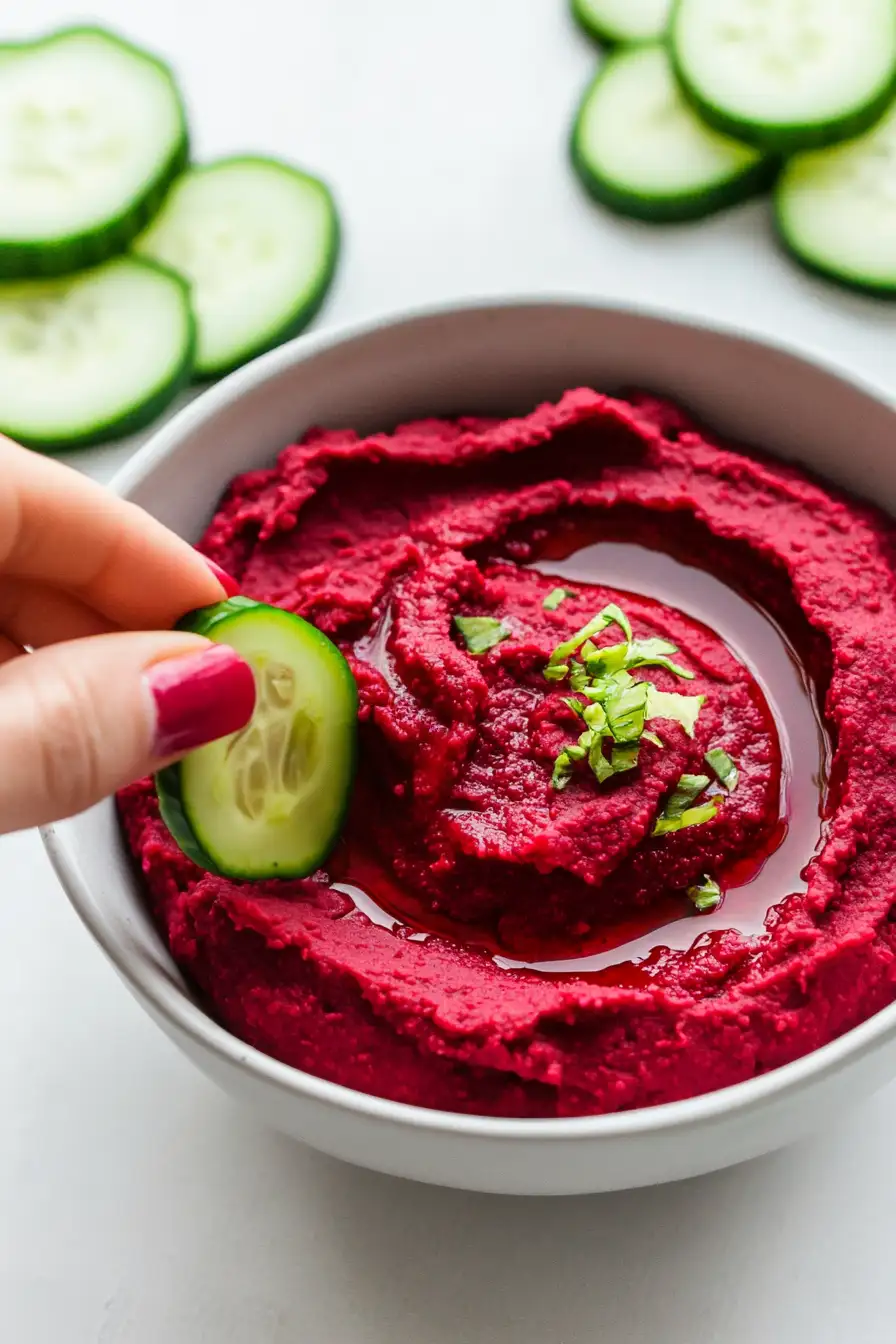Easy Beet Hummus Without Tahini