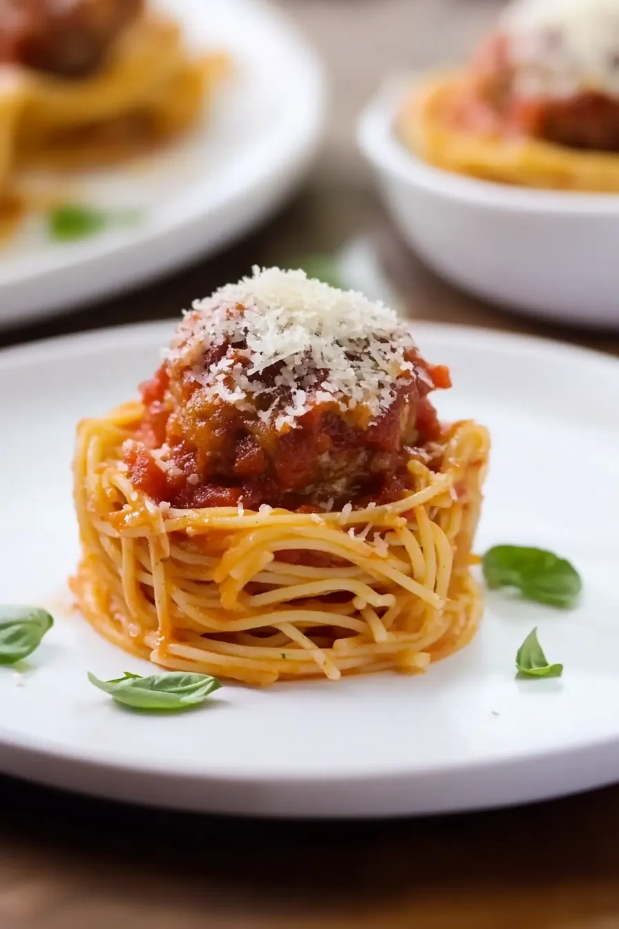 Creative Spaghetti and Meatballs Muffins