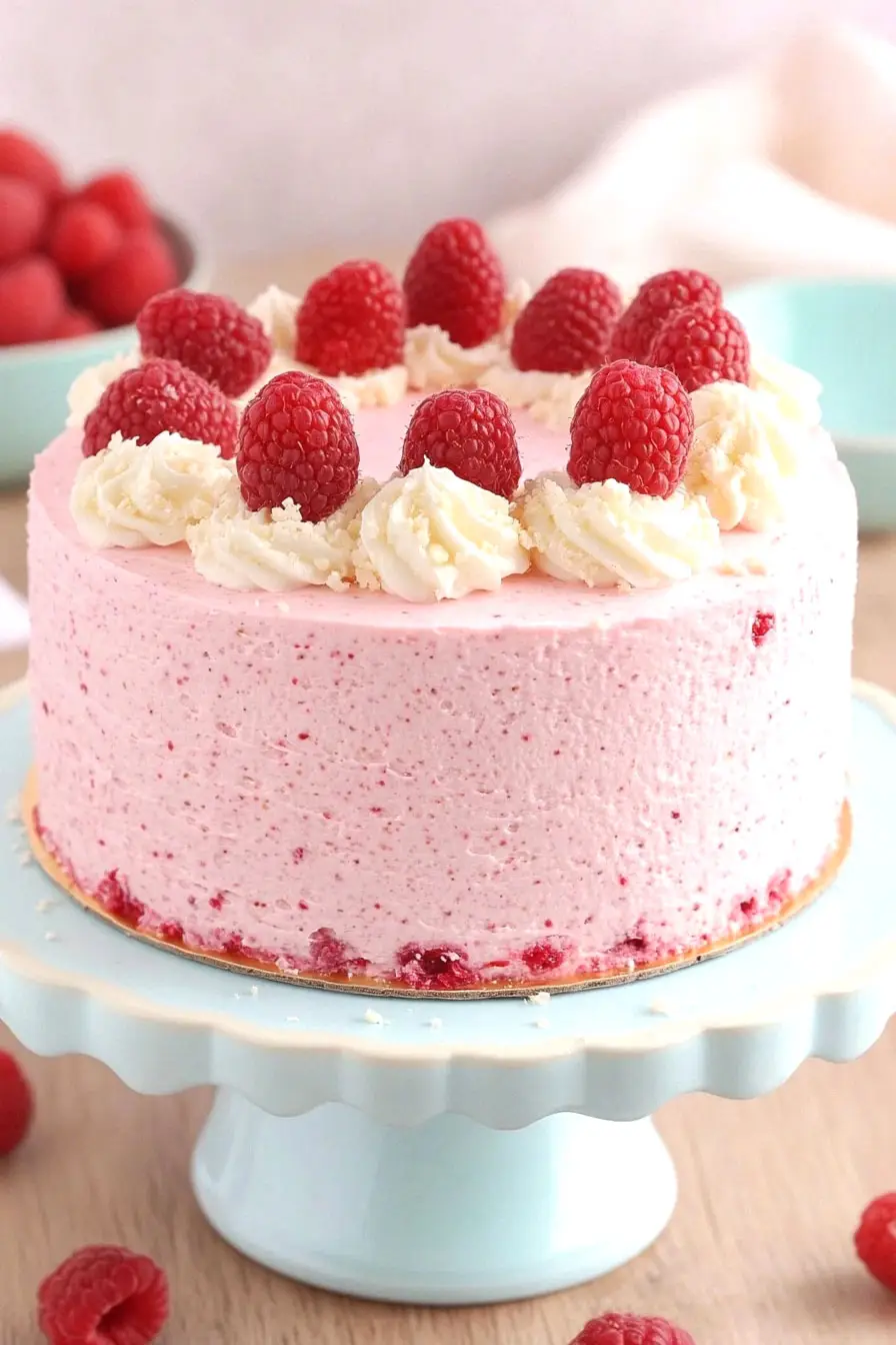 Gourmet White Chocolate Raspberry Mousse Cake