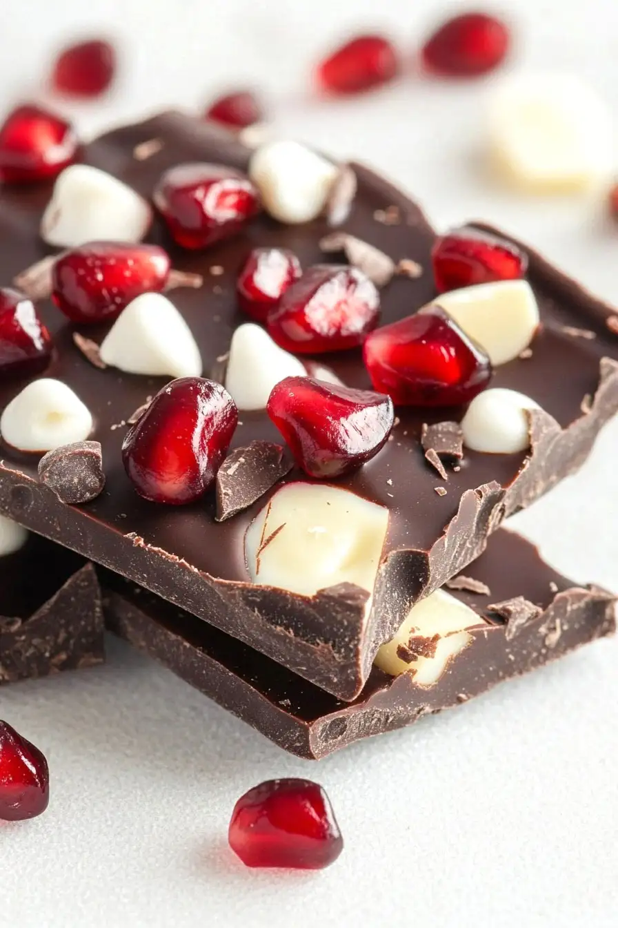 Decadent Dark Chocolate and Pomegranate Bark