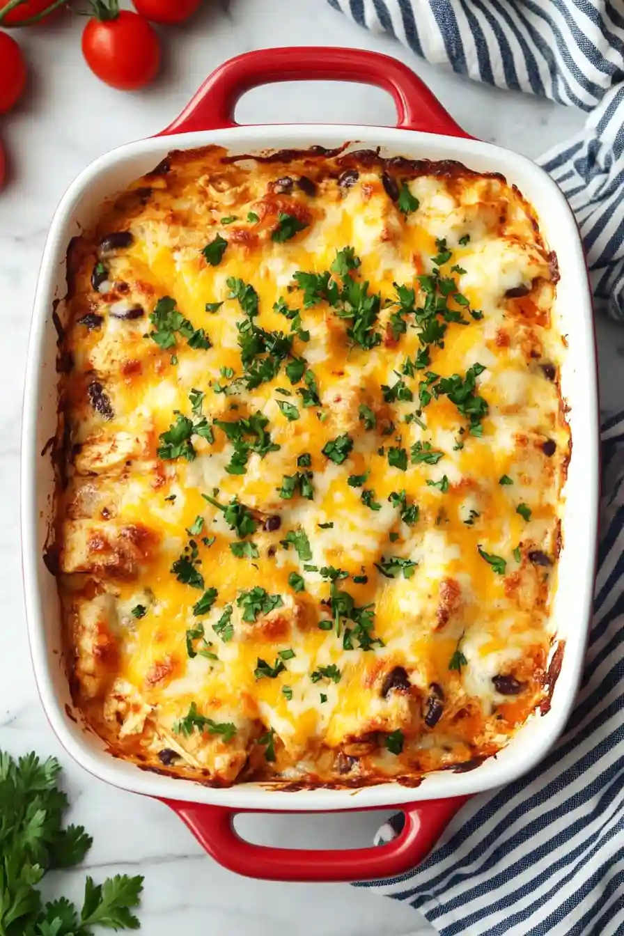Easy Chicken Thigh Enchilada Casserole