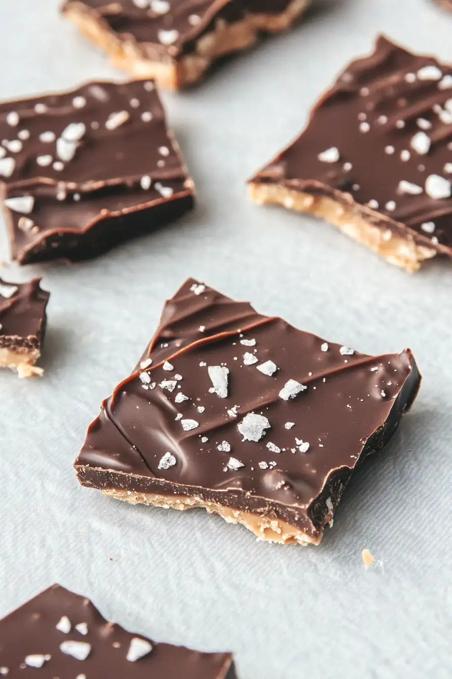 Easy Dark Chocolate Toffee Bark