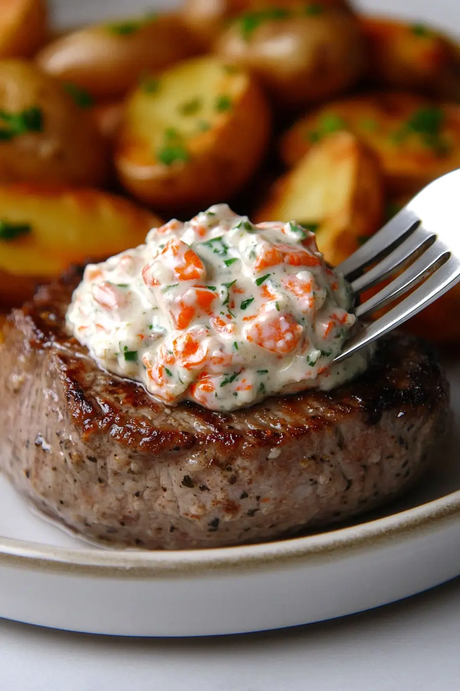 Juicy Crab Oscar Steak Topping