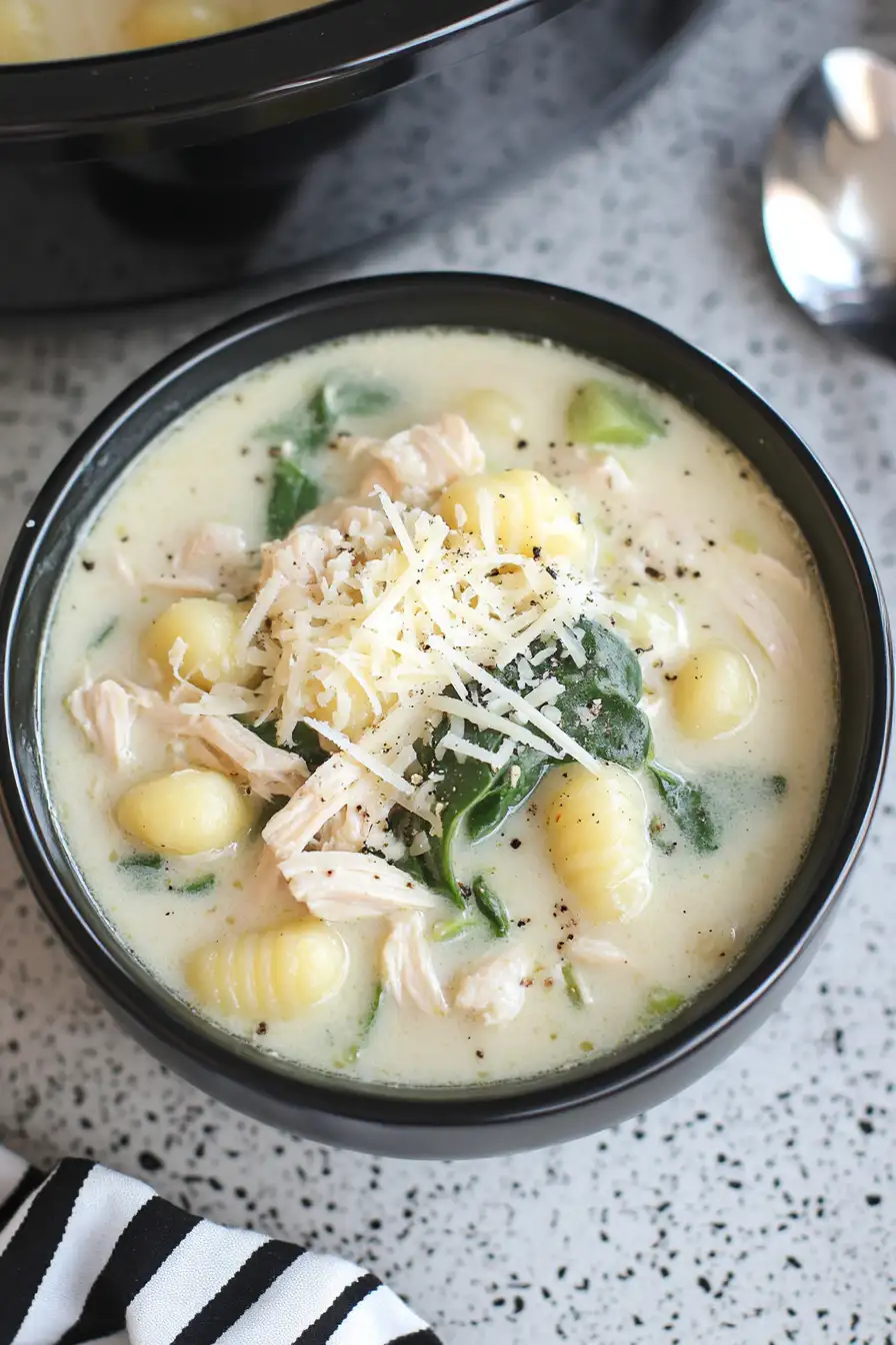 Hearty Crockpot Chicken Gnocchi Soup