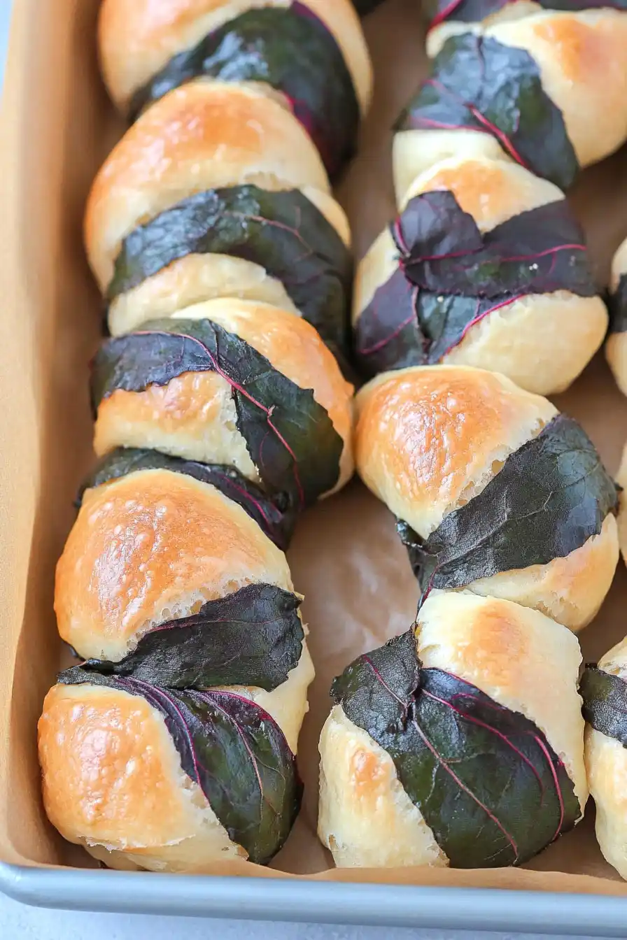 Vibrant Beet Leaf Buns