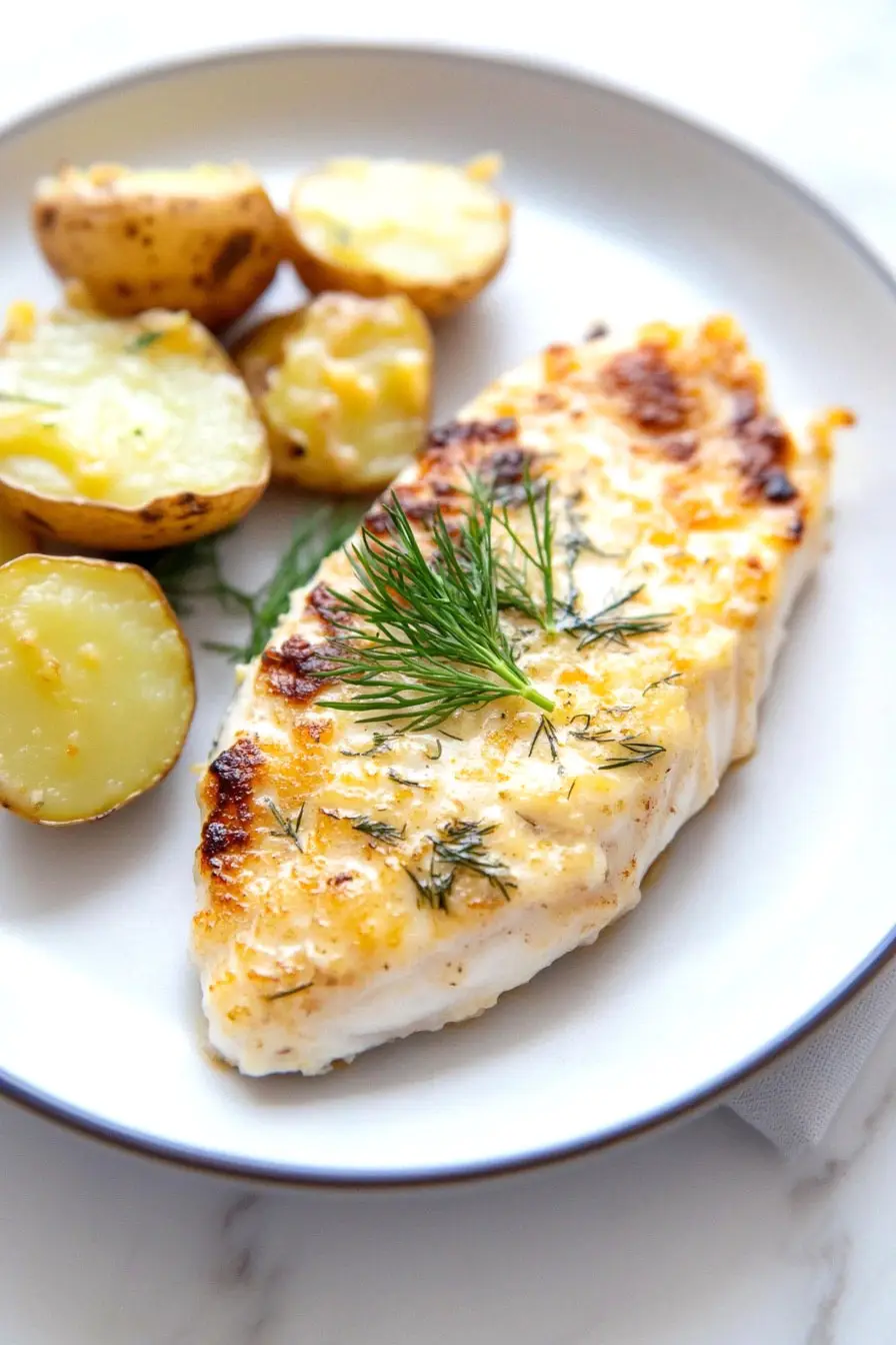 Simple Orange Roughy with Dill Sauce