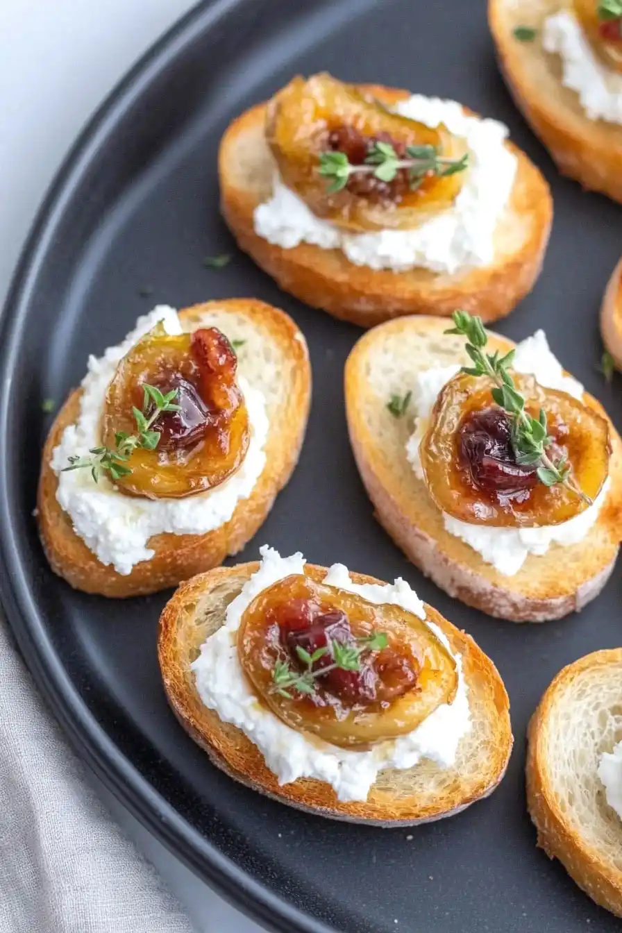 Quick Cranberry Fig Goat Cheese Crostini