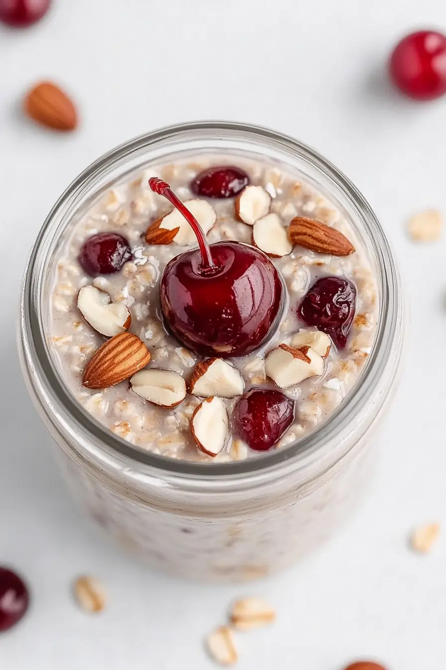 Easy Cherry Pie Overnight Oats