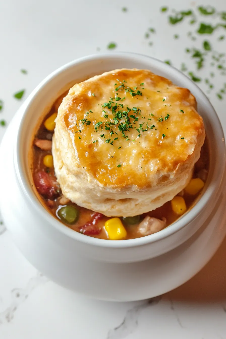 Tasty Crockpot Chicken Pot Pie with Biscuits