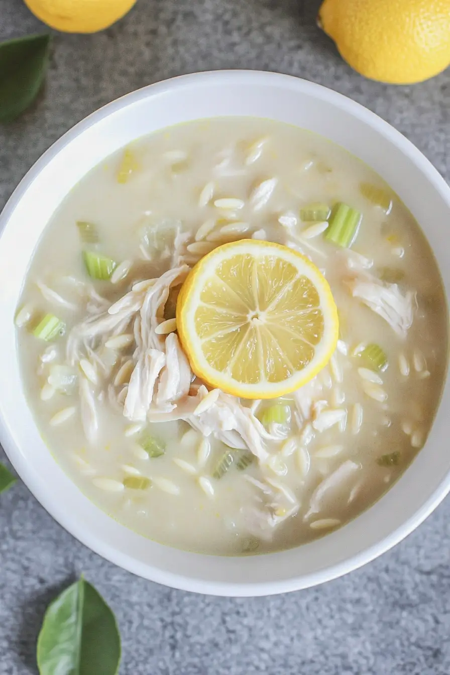 Zesty Crockpot Lemon Chicken Soup