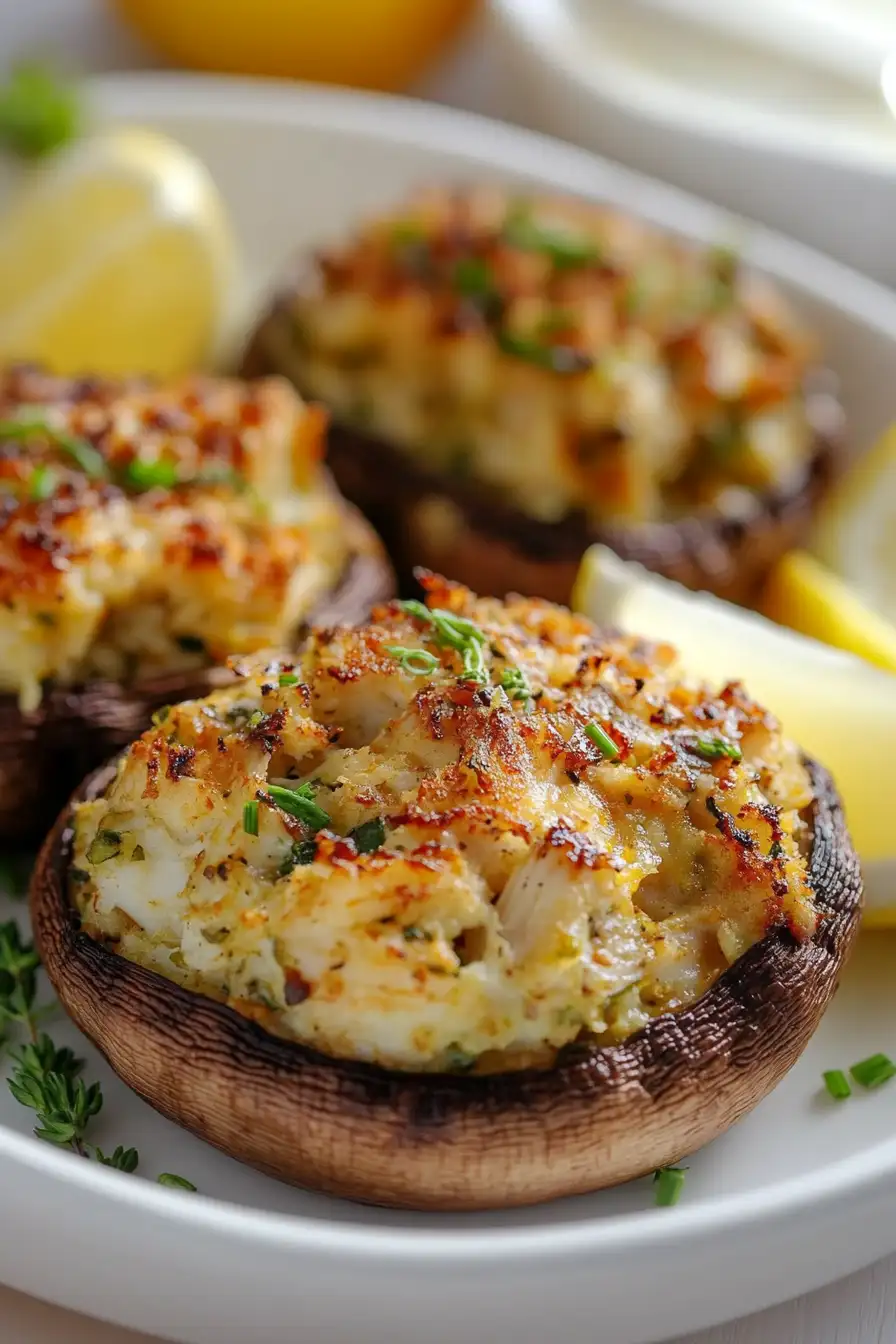 Tasty Crab Stuffed Portobello Mushrooms