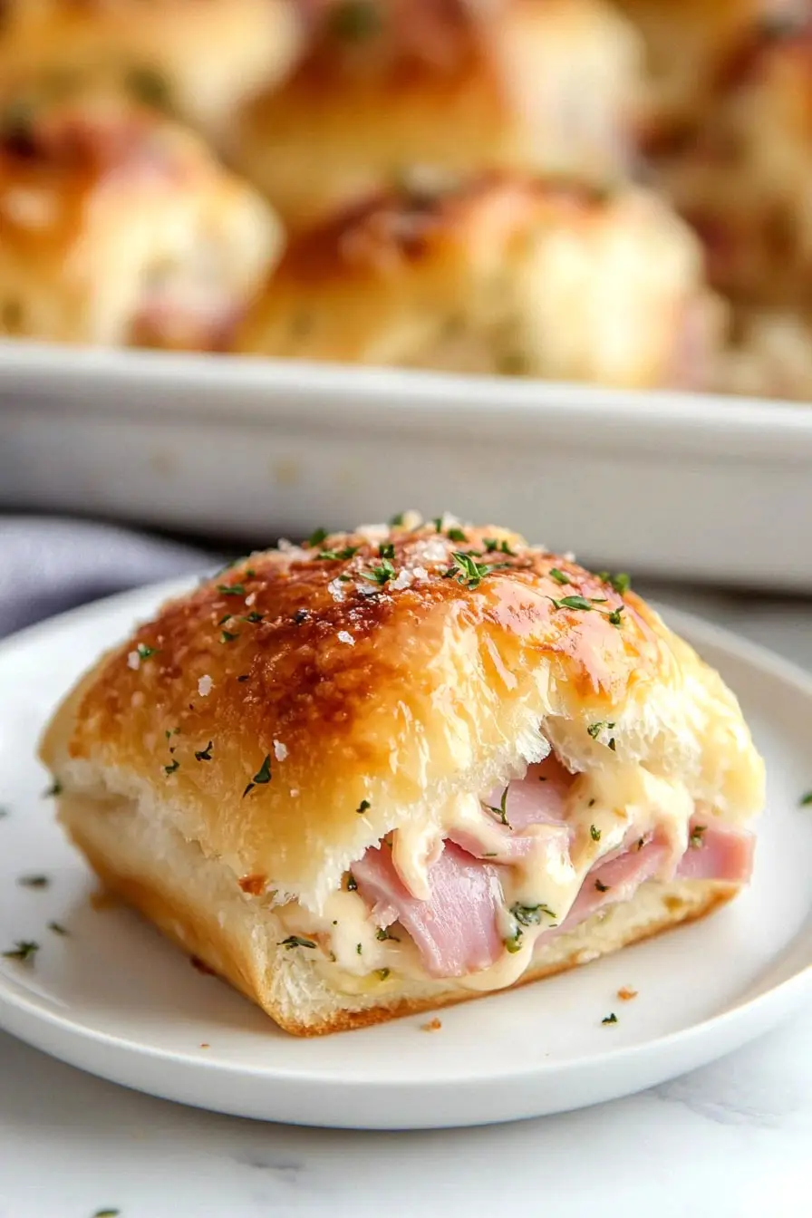 Savory Garlic and Herb Ham and Cheese Sliders
