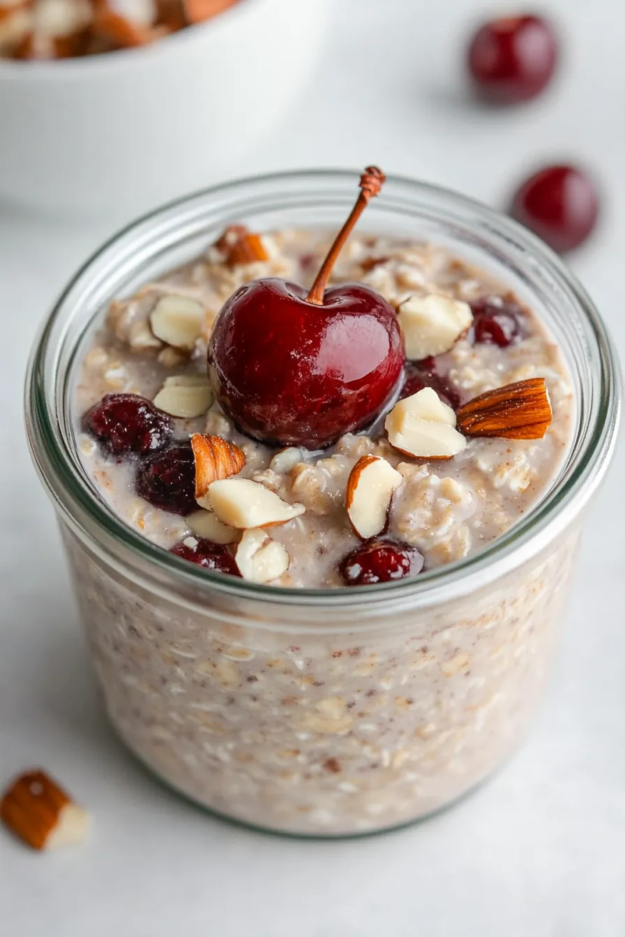 Easy Cherry Pie Overnight Oats