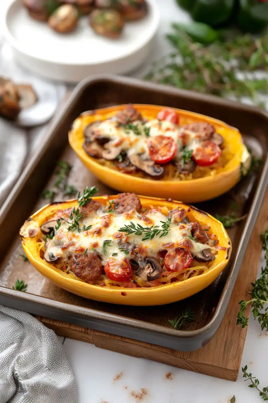 Juicy Italian Sausage Spaghetti Squash