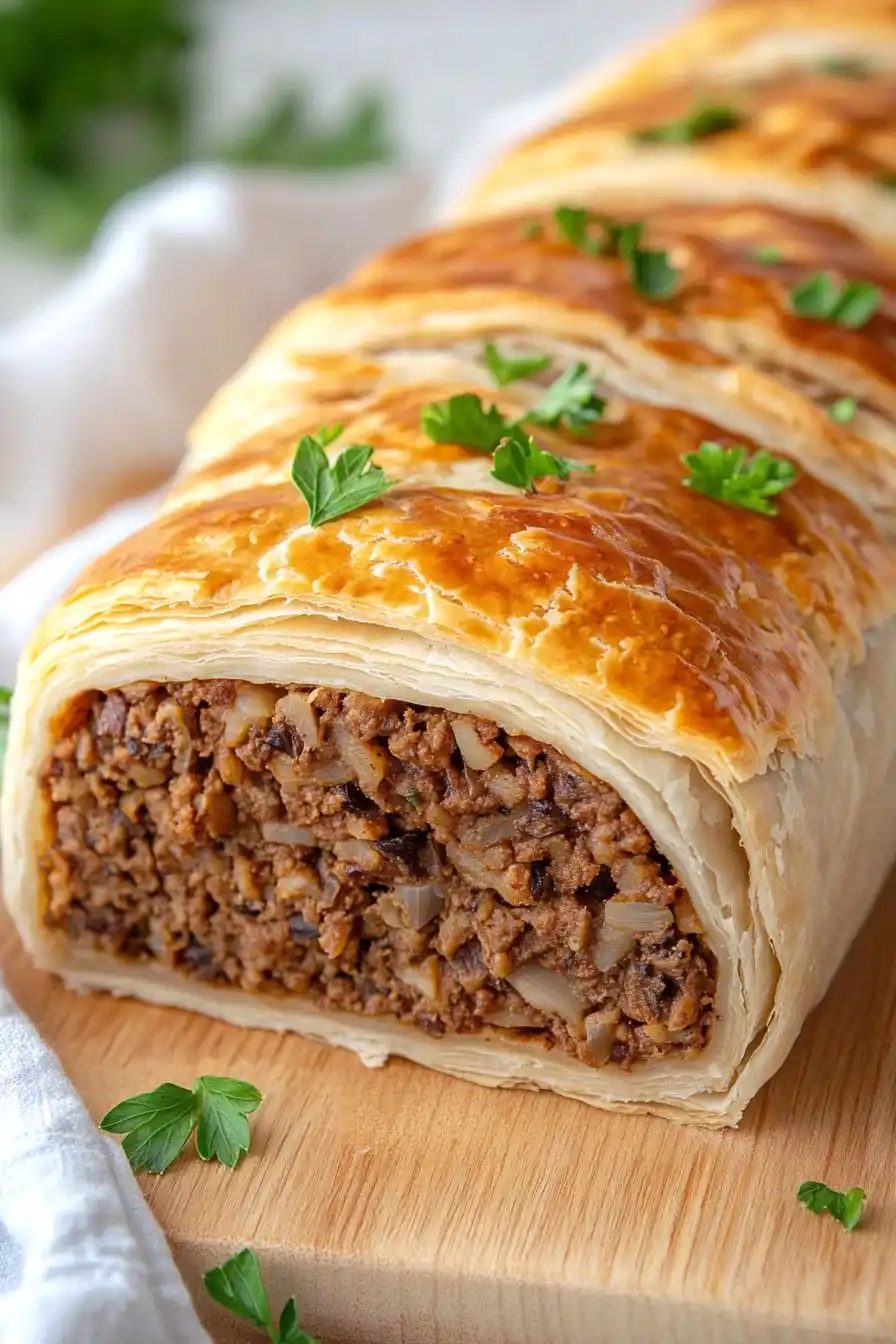 Flaky Vegan Beef Wellington