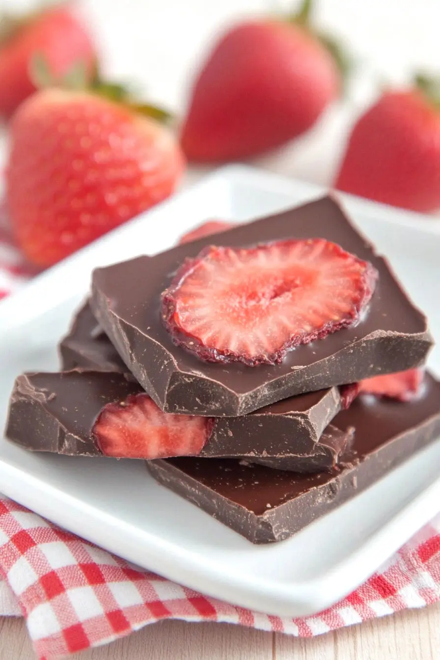 Quick Strawberry Dark Chocolate Bark