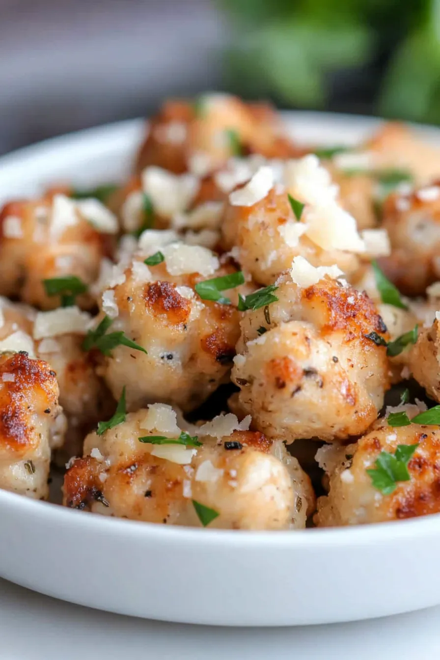 Quick Air Fryer Garlic Parmesan Chicken Bites
