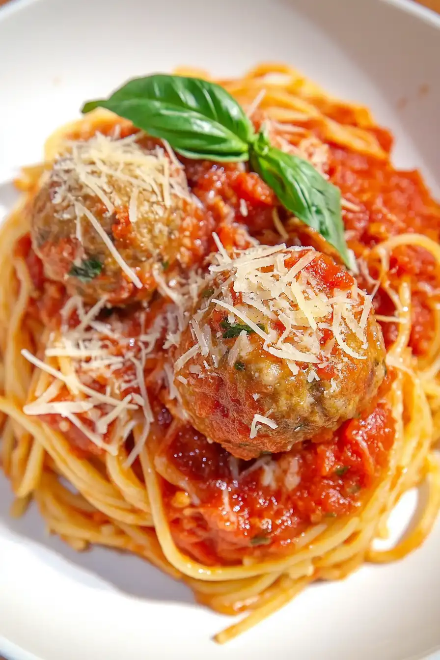 Classic Spaghetti and Meatballs with Vodka Sauce