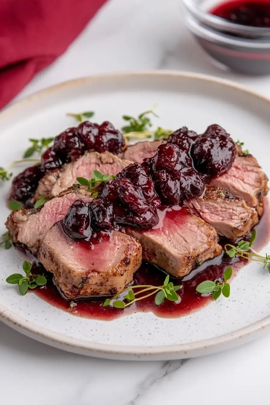 Delicious Pan Seared Duck Breast with Cherry Sauce