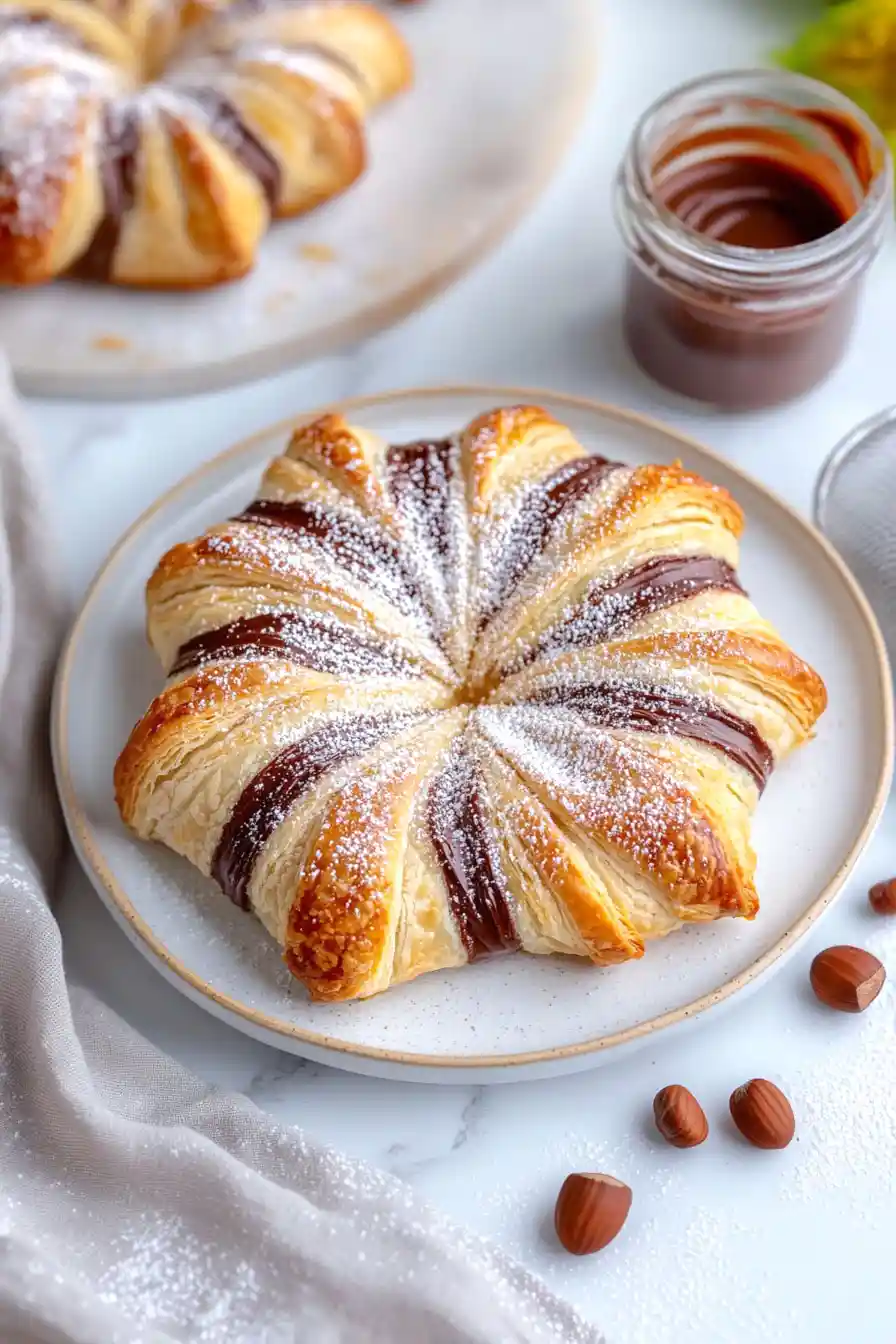 Quick Nutella Puff Pastry Snowflake