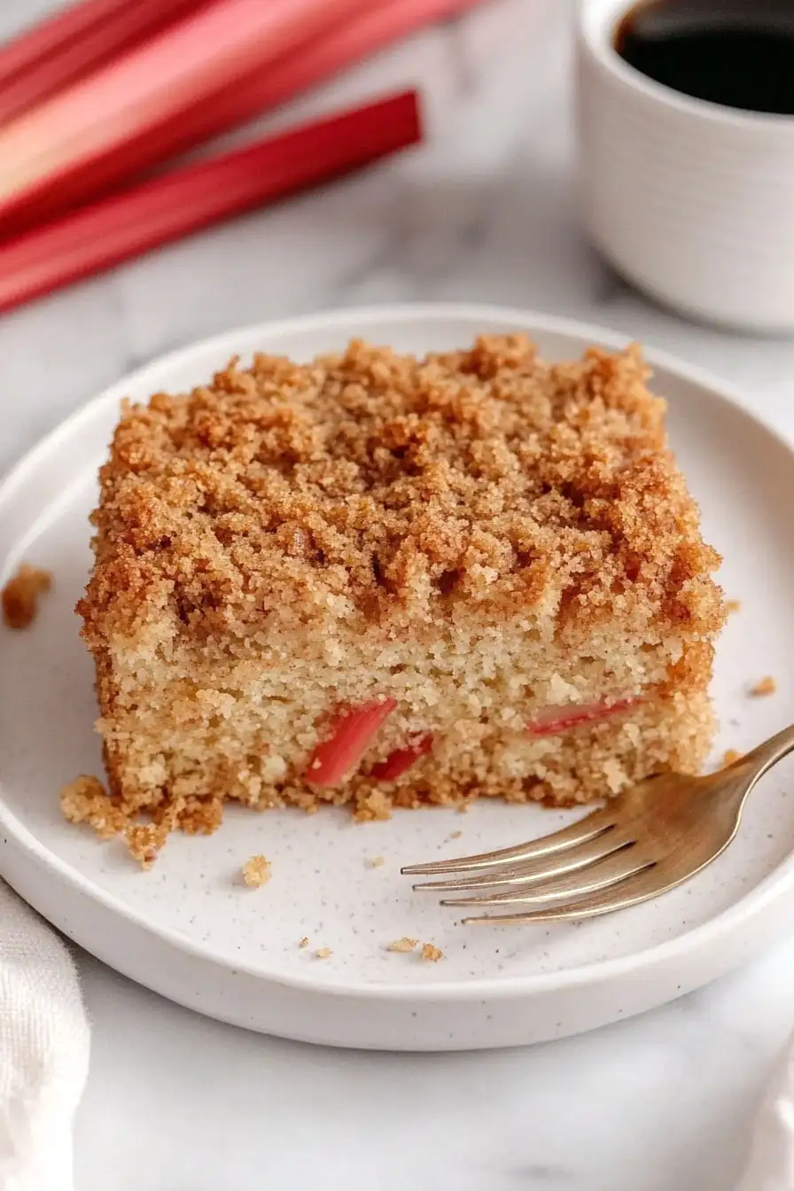 Easy Rhubarb Yogurt Coffee Cake