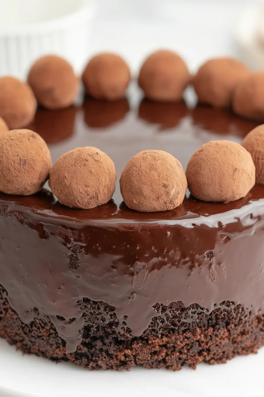 Decadent Chocolate Truffles on Cake