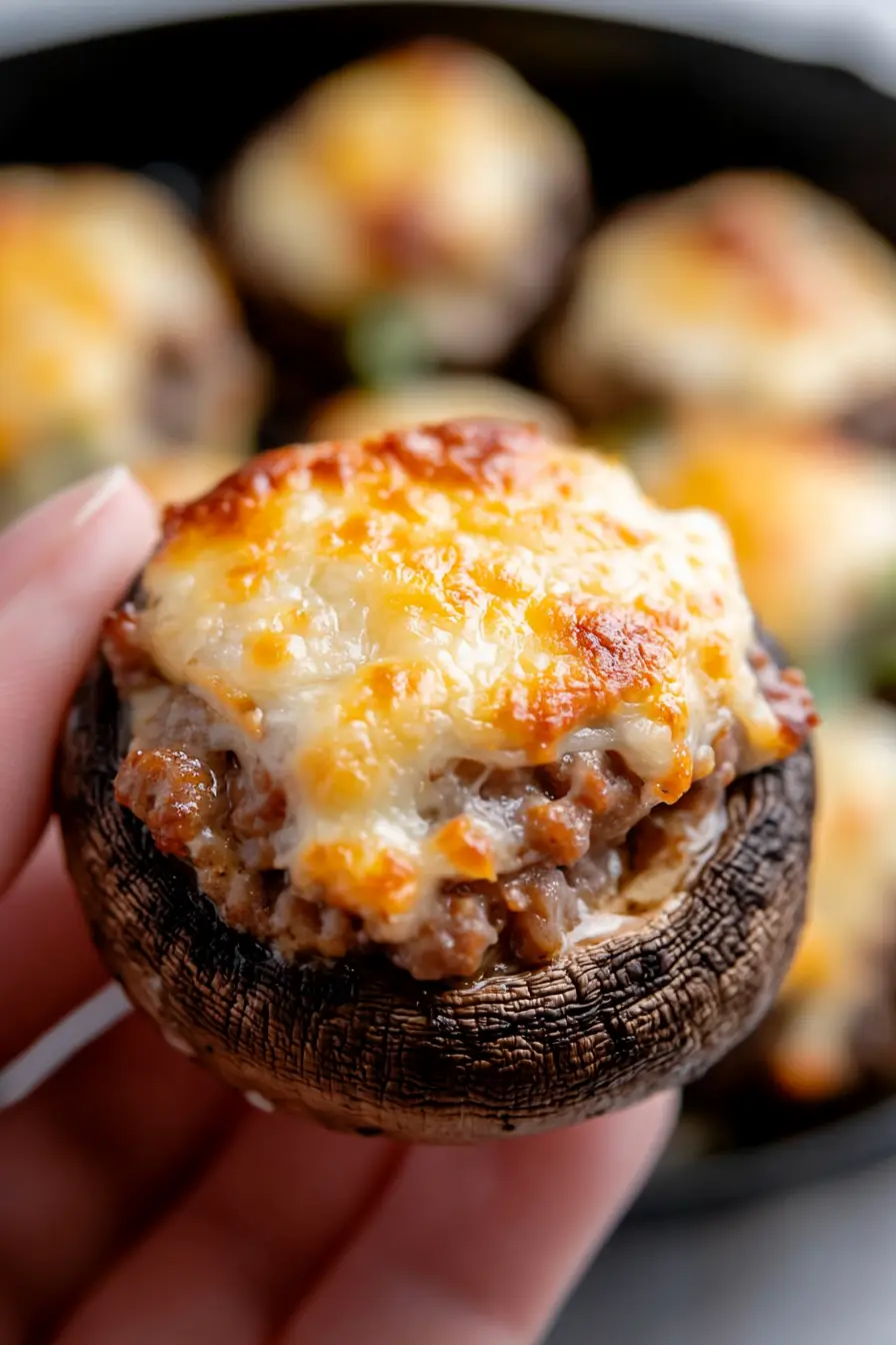 Juicy Keto Sausage Stuffed Mushrooms