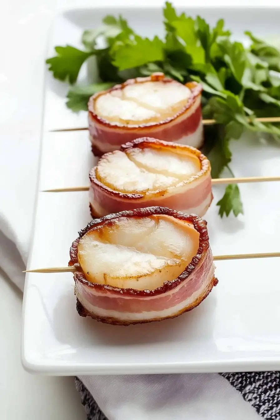 Sweet and Savory Bacon Wrapped Scallops