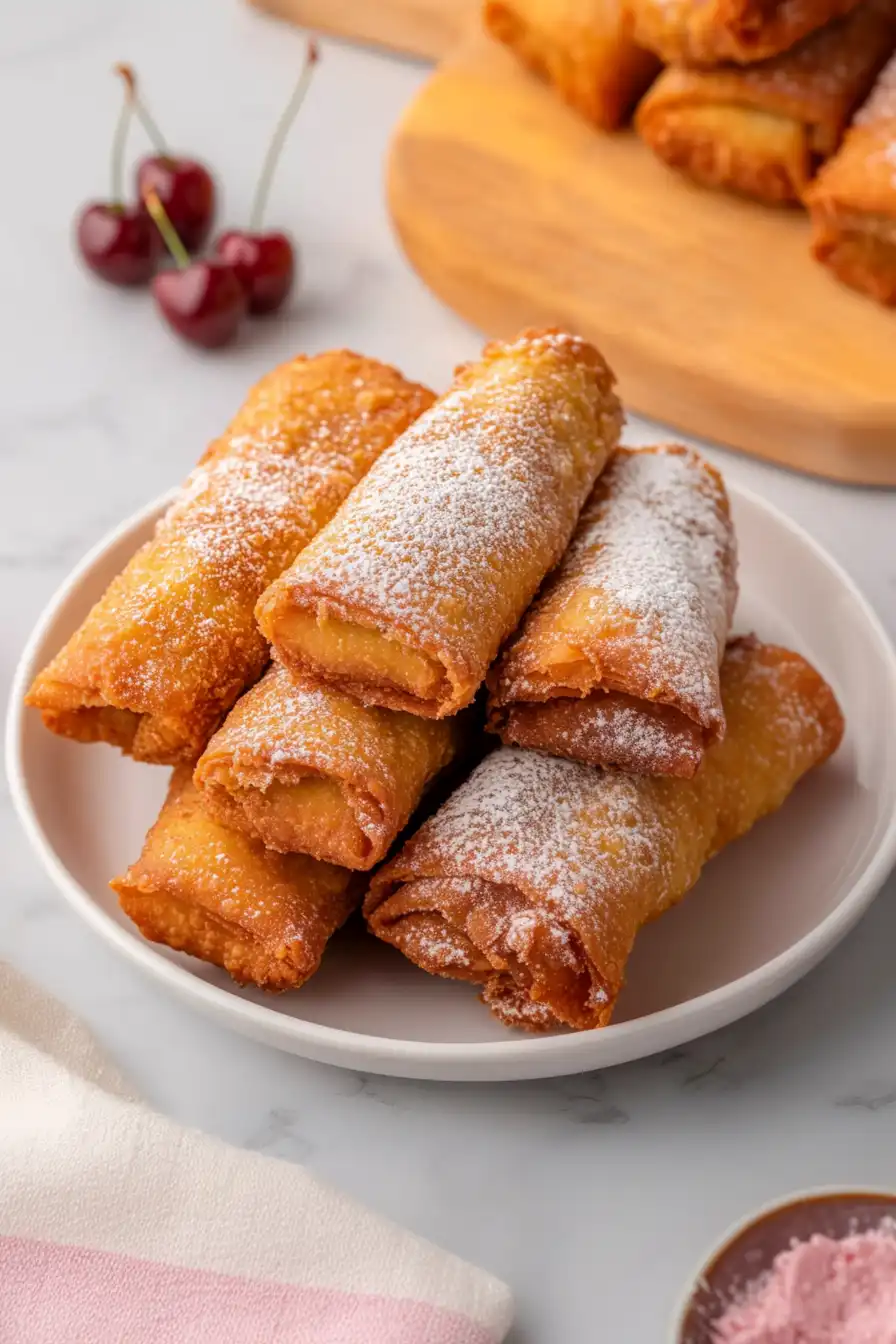 Juicy Cherry Pie Egg Rolls
