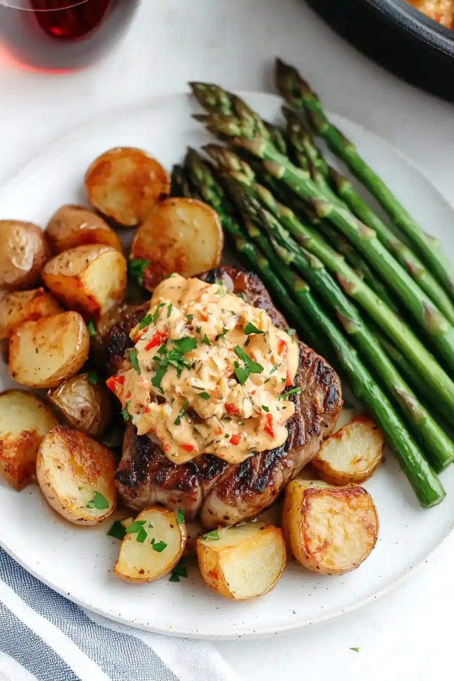 Easy Steak Oscar with Crab