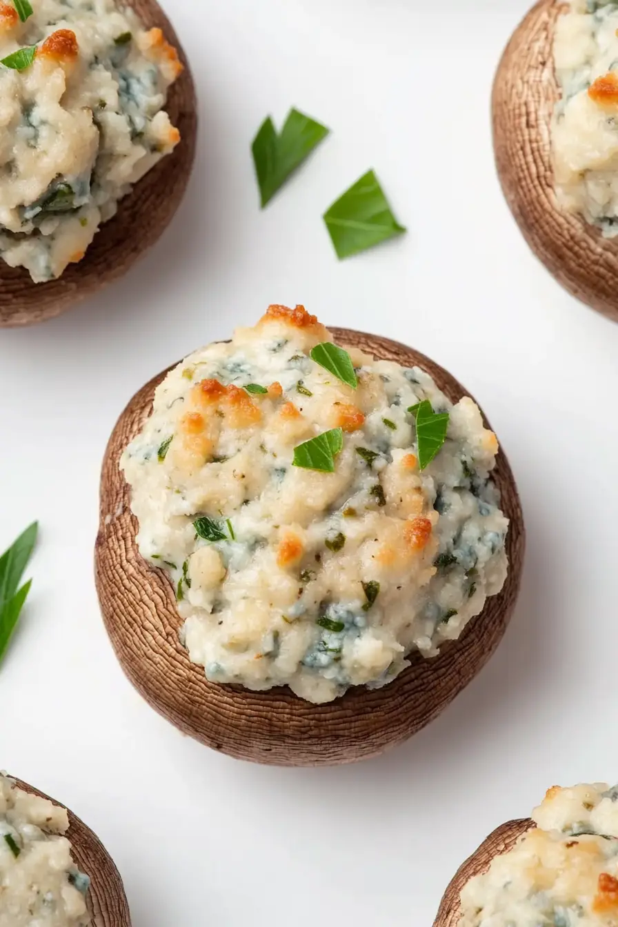 Healthy Blue Cheese Stuffed Mushrooms