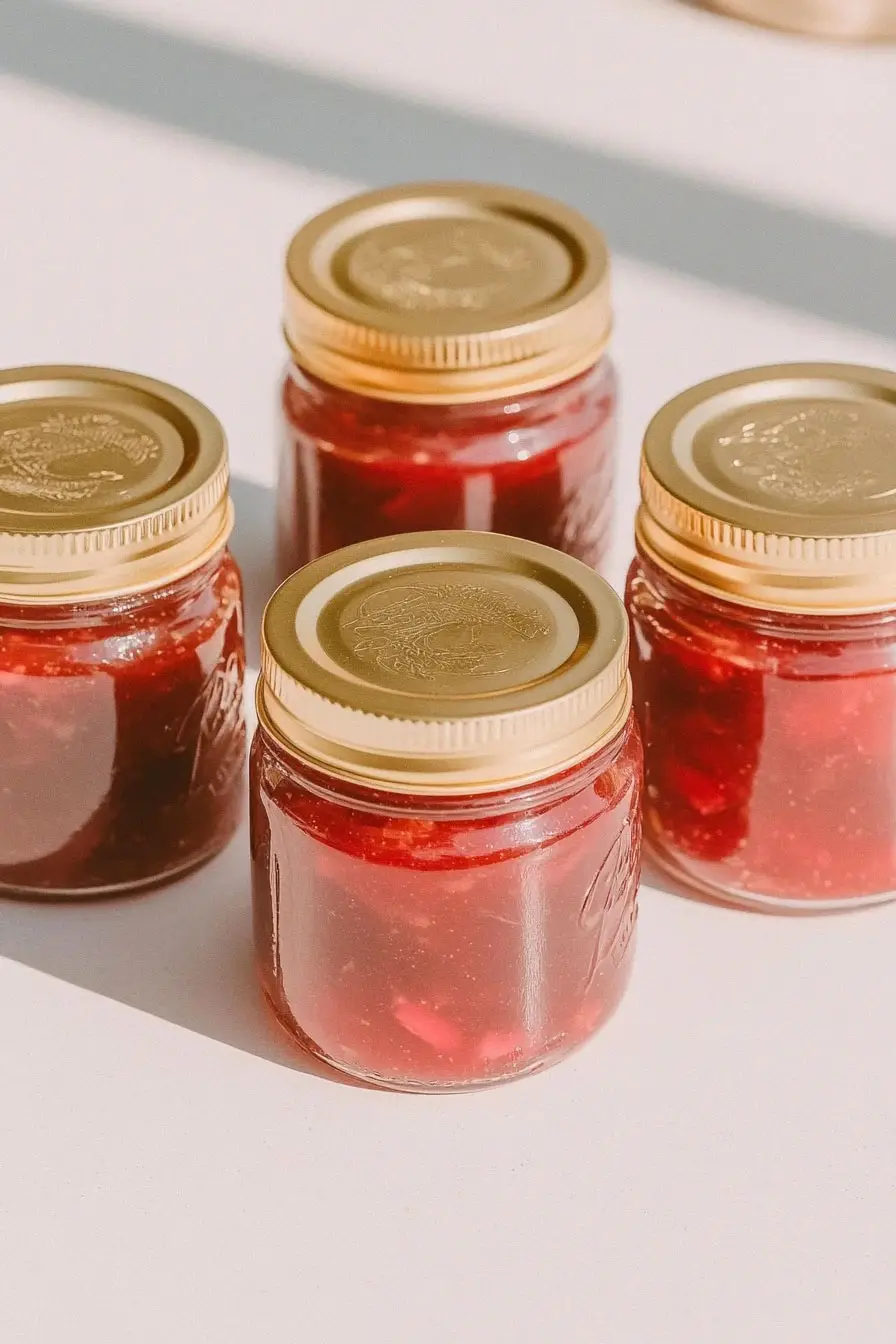 Homemade Rhubarb Jam with Jello