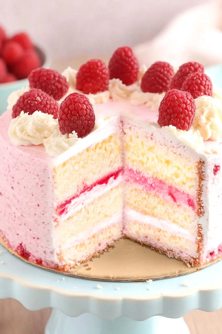 Gourmet White Chocolate Raspberry Mousse Cake
