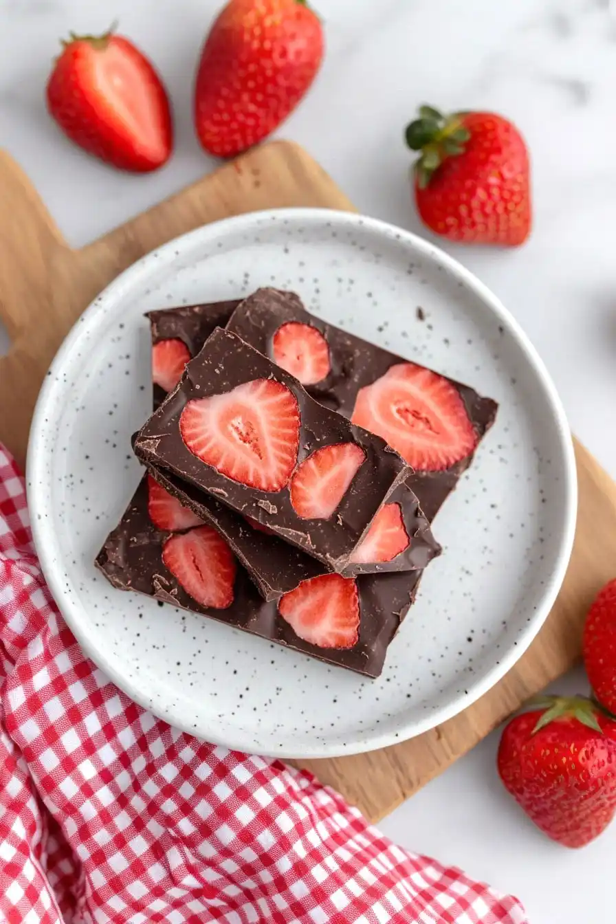 Quick Strawberry Dark Chocolate Bark