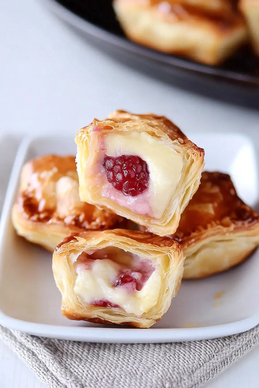 Delicious Raspberry Brie Puff Pastry Bites