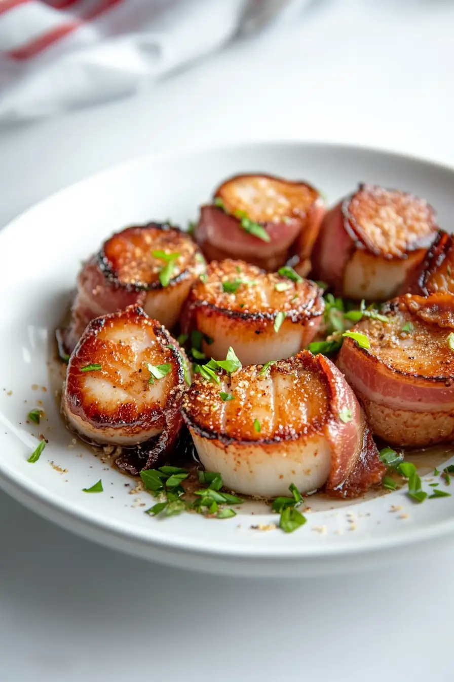 Healthy Maple Bacon Wrapped Scallops in the Air Fryer