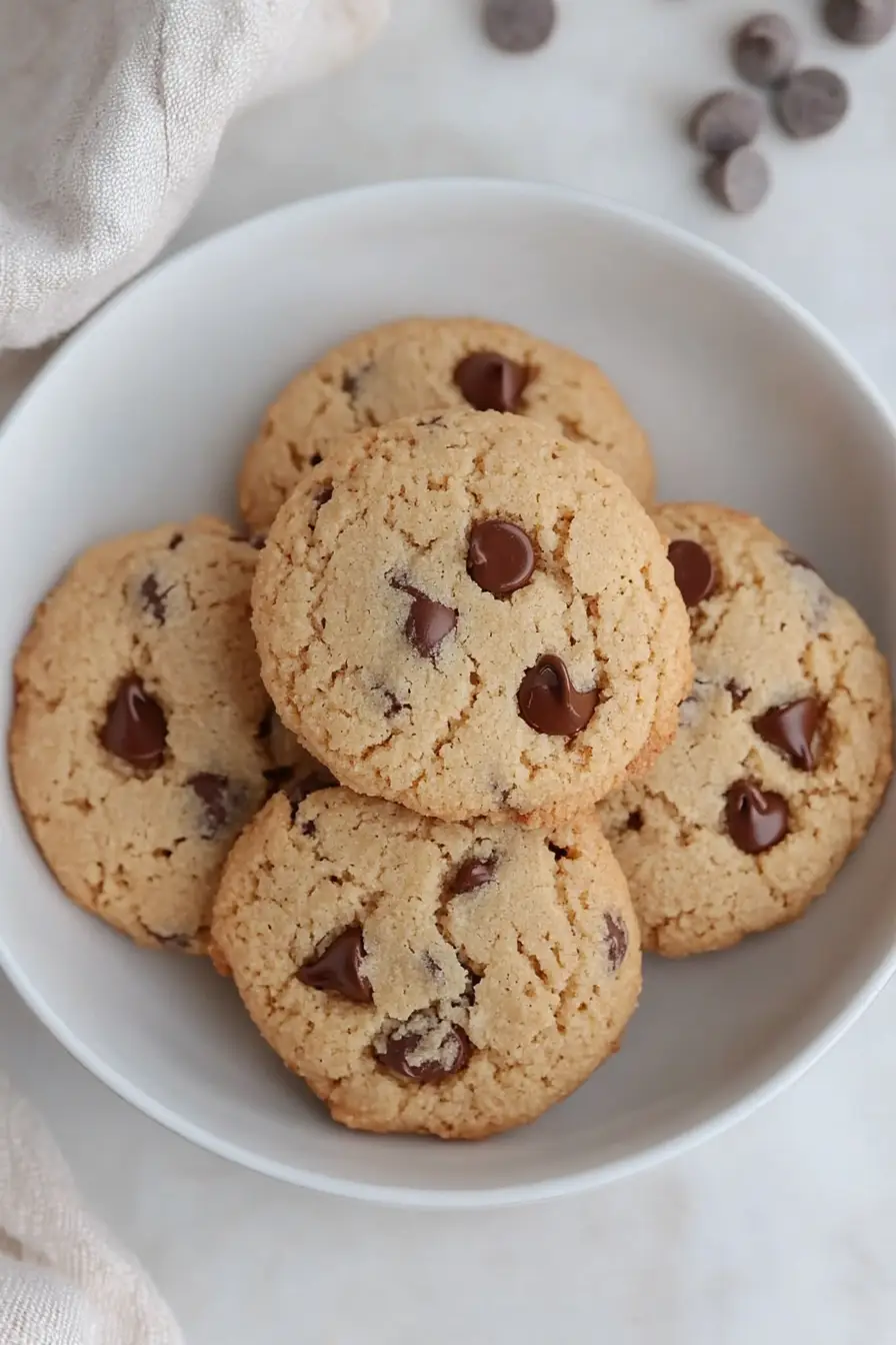 Healthy Low Sugar Almond Flour Chocolate Chip Cookies