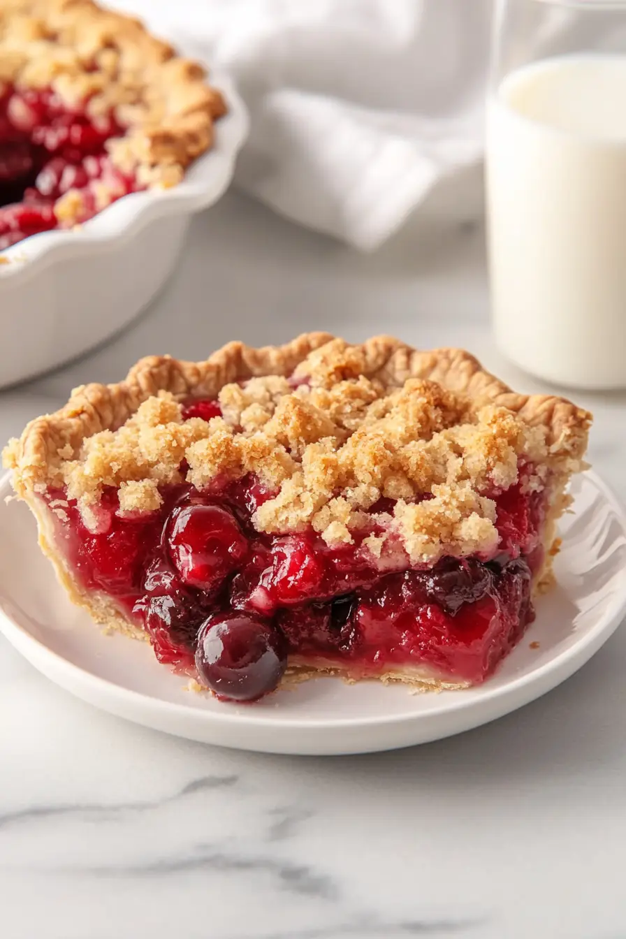 Flaky Cherry Crumb Pie