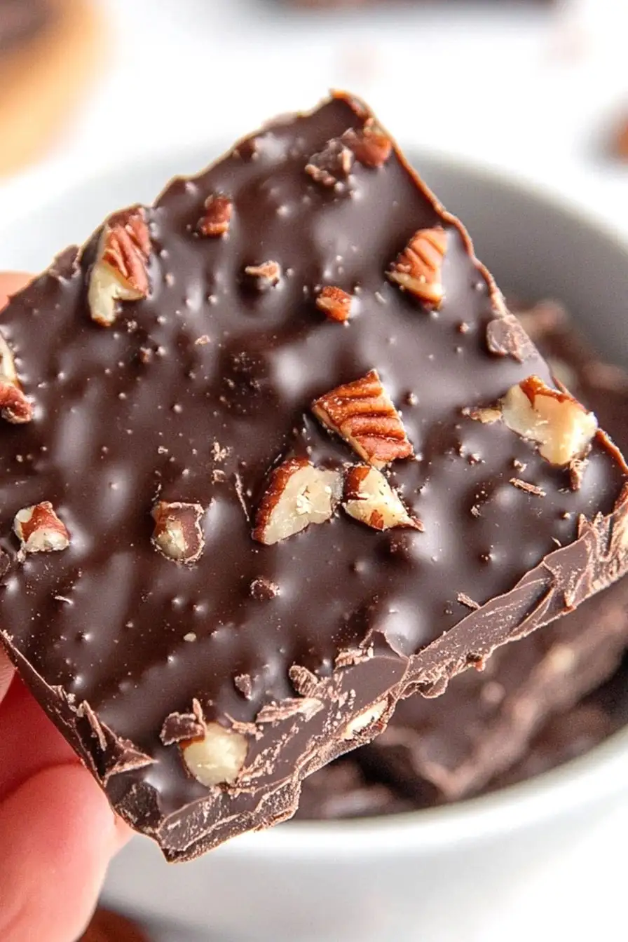 Rich Dark Chocolate Pecan Toffee Bark