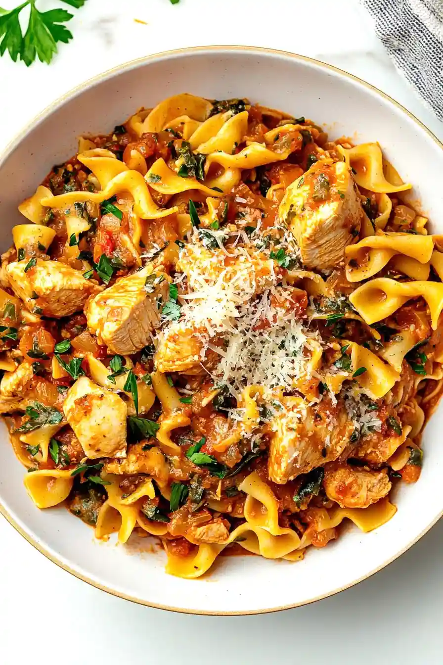 Tasty Chicken Thigh with Egg Noodles Recipe