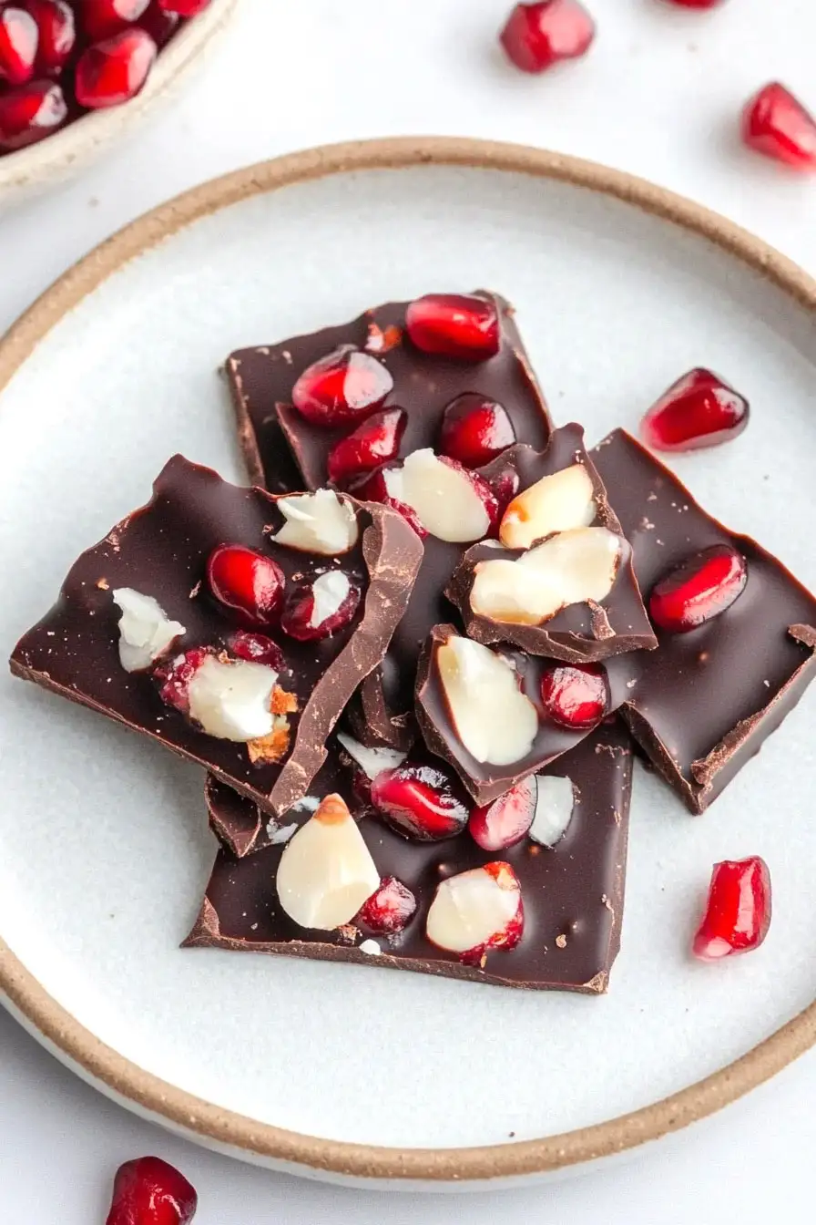 Decadent Dark Chocolate and Pomegranate Bark