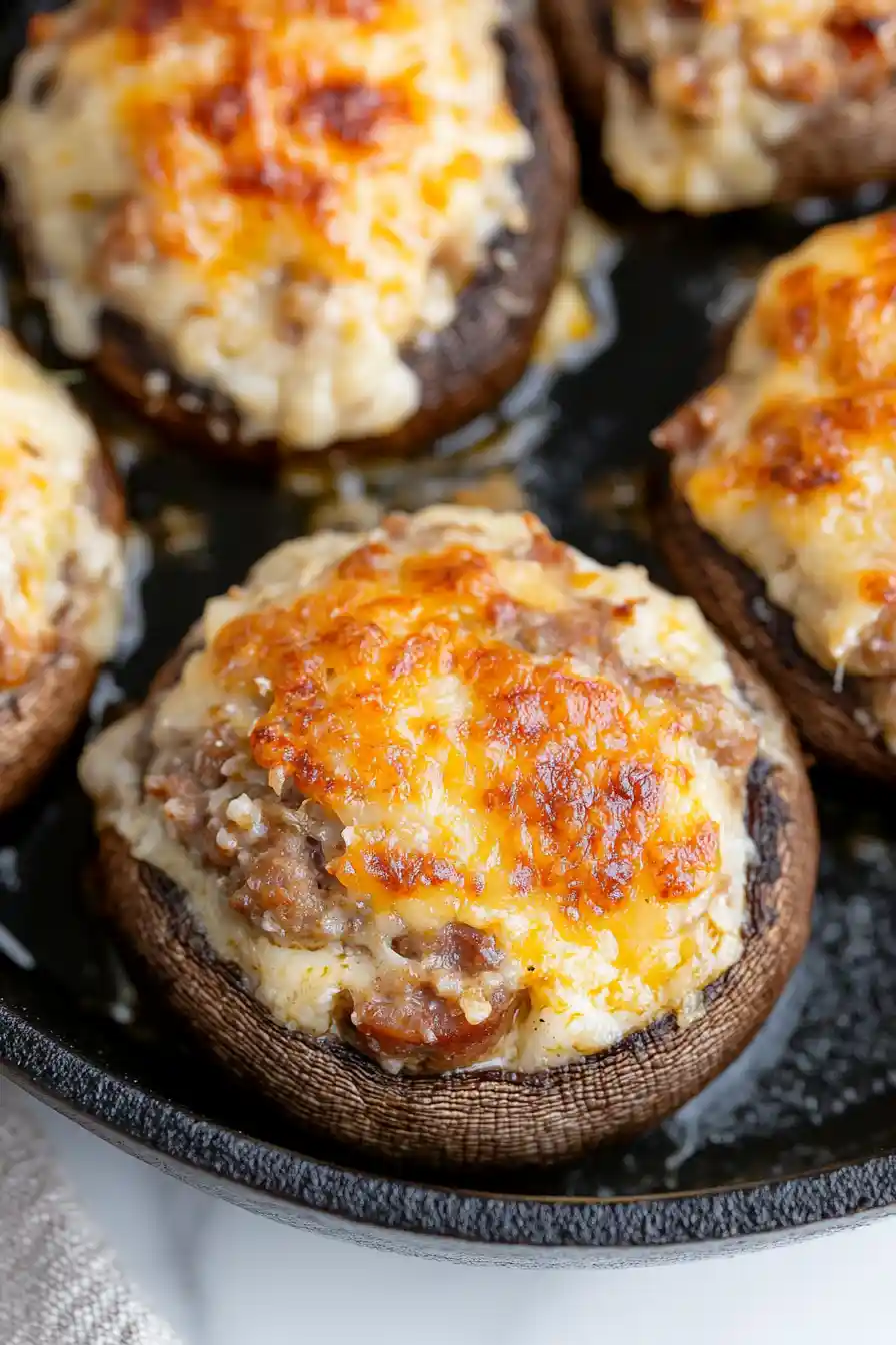 Juicy Keto Sausage Stuffed Mushrooms